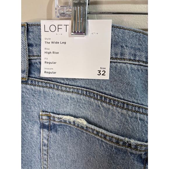 Loft The Wide Leg High Rise Jeans Size 14 (32) NWT - Picture 7 of 8